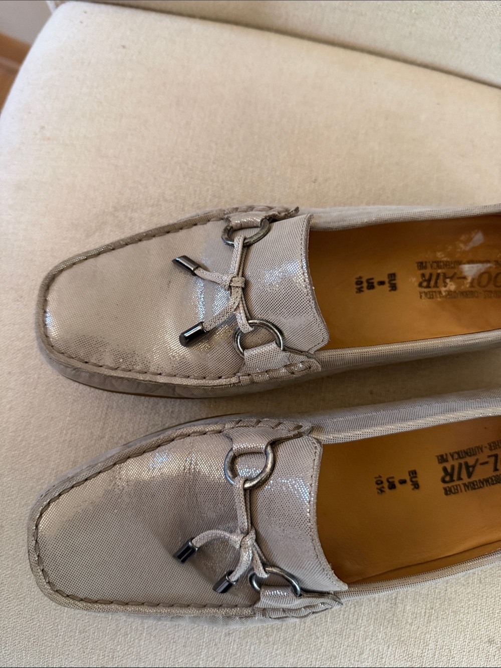 Mephisto Women's Cool Air Metallic Tassel Loafers Gray Taupe Size 10.5 - Picture 5 of 10